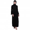 Casual A-line abaya with bell sleeves- Black Casual A-line abaya with bell sleeves- Black